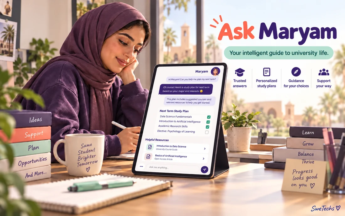 Ask Maryam product interface for Education