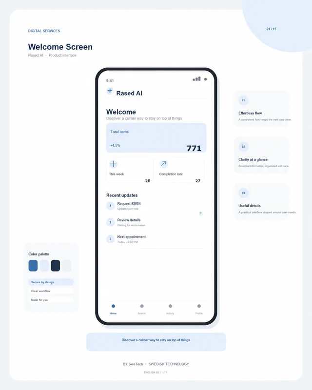 Rased AI product interface for Transport