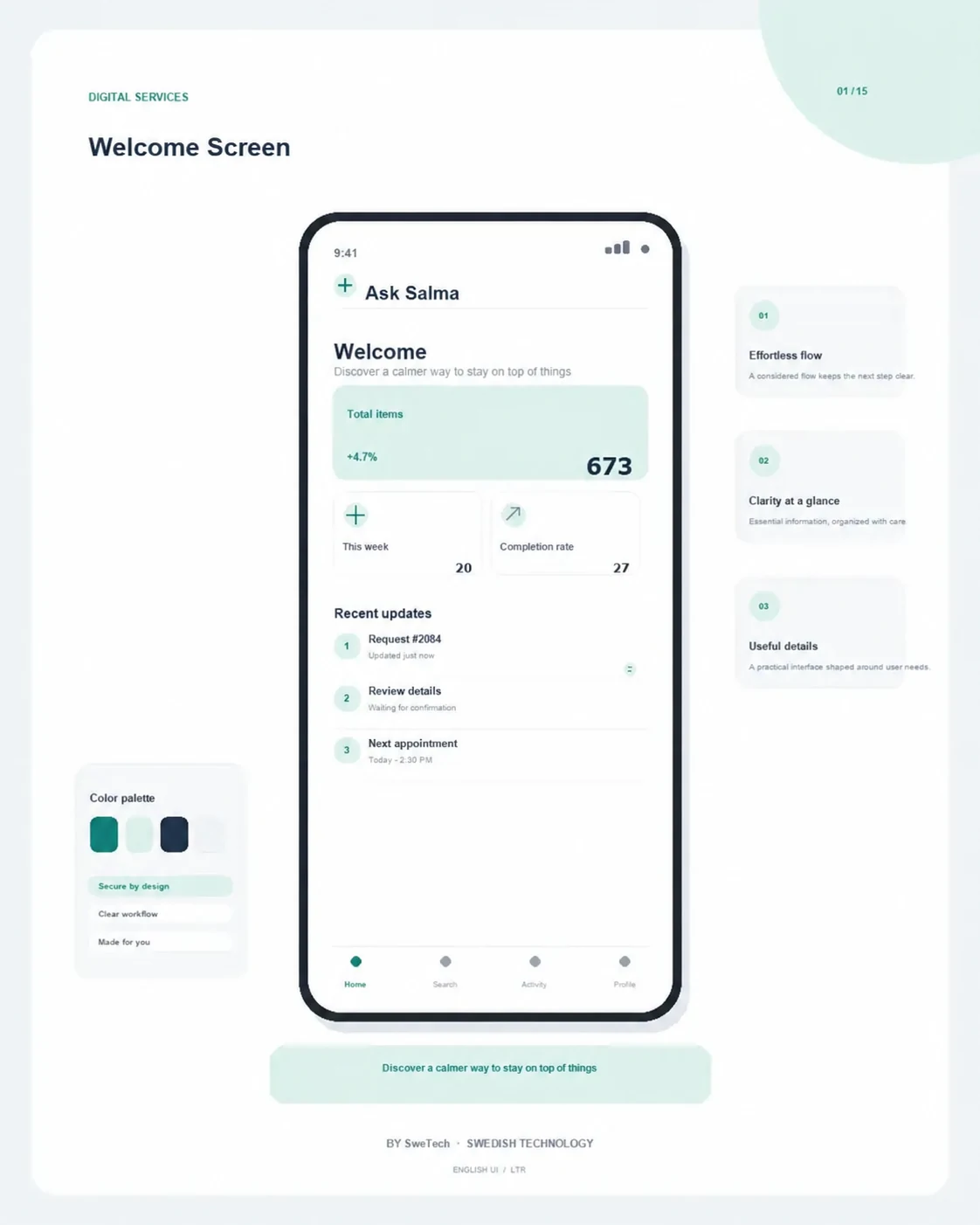 Ask Salma product interface for Banking / Finance