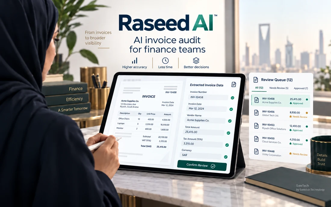 Raseed AI product interface for Finance