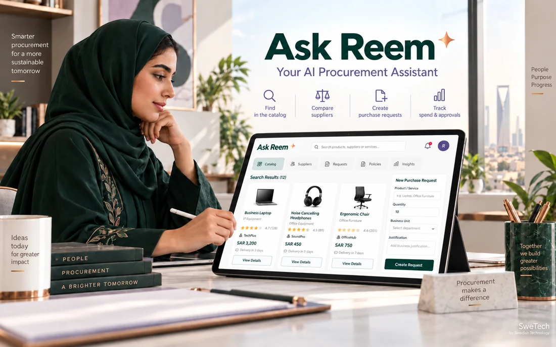 Ask Reem product interface for Procurement
