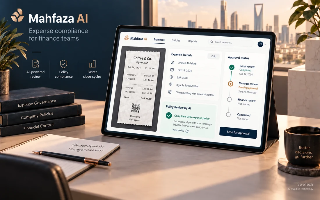 Mahfaza AI product interface for Finance