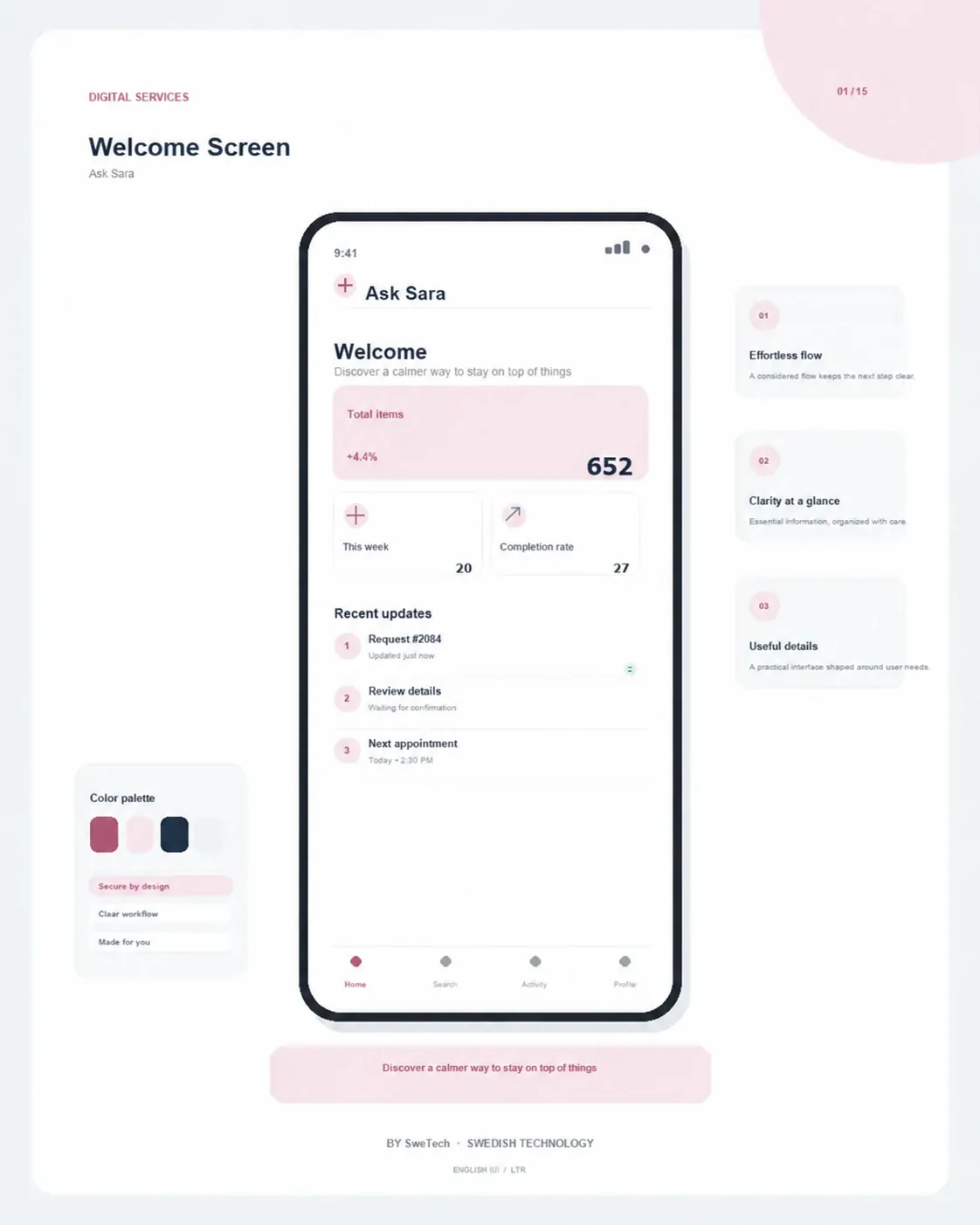 Ask Sara product interface for Insurance