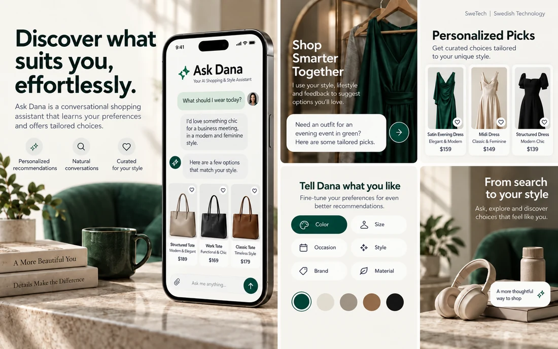 Ask Dana product interface for Retail / Commerce
