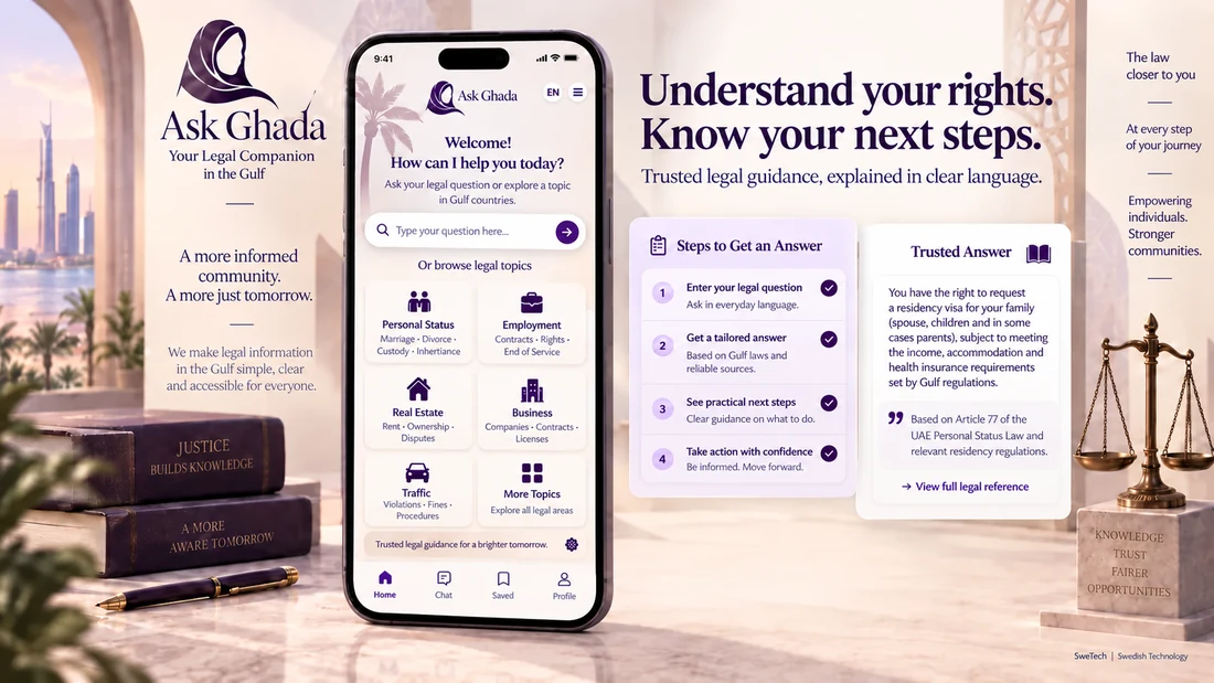 Ask Ghada product interface for Legal