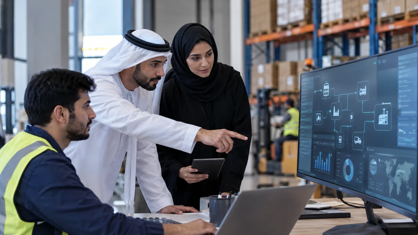 UAE technology team reviewing an enterprise systems integration plan