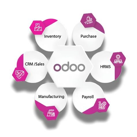 Legacy Odoo business applications across inventory purchasing CRM and HR