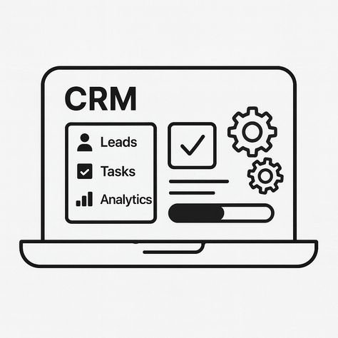 Legacy CRM interface reference with leads tasks and analytics
