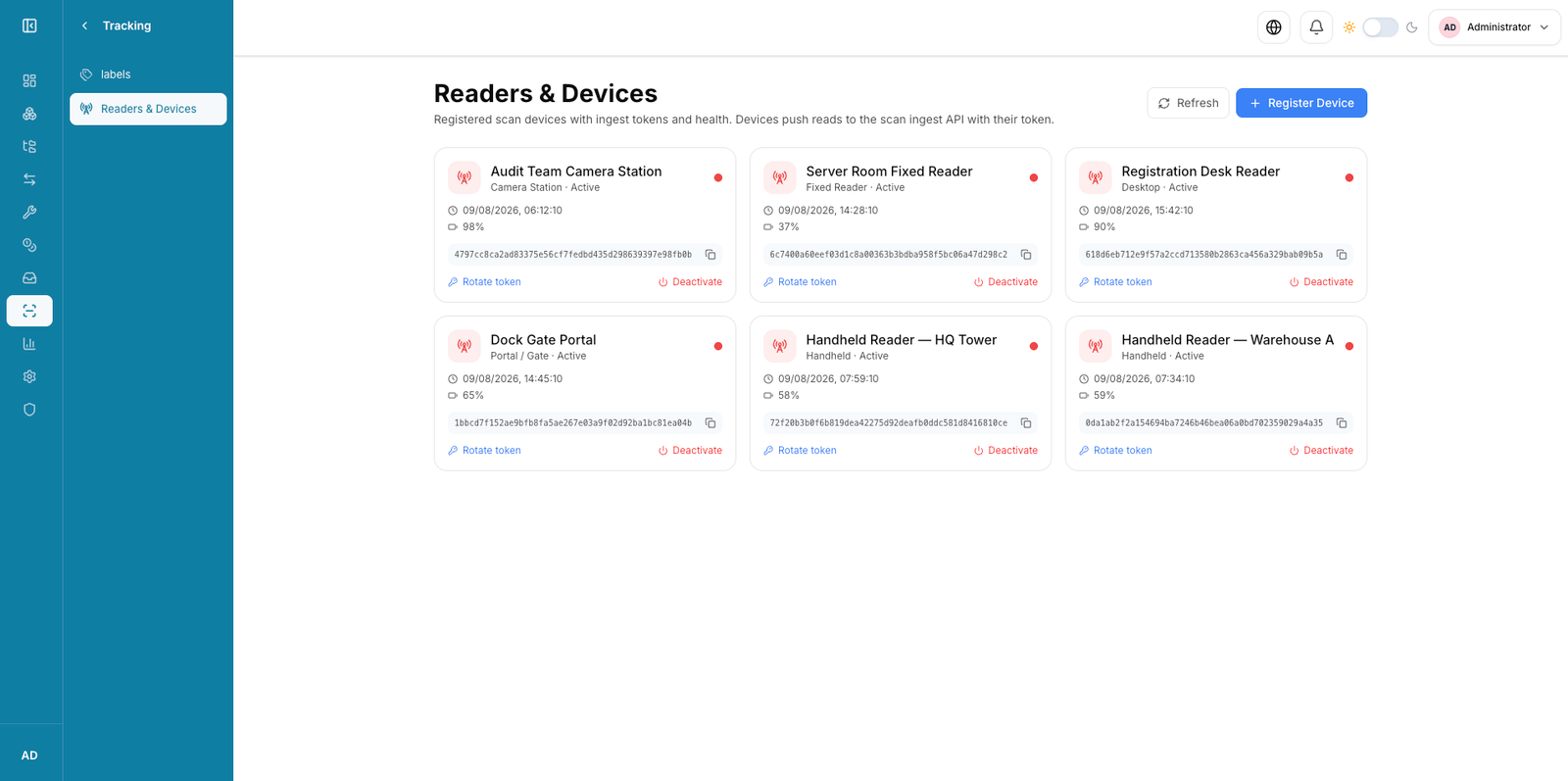 Octopus RFID readers and connected device management