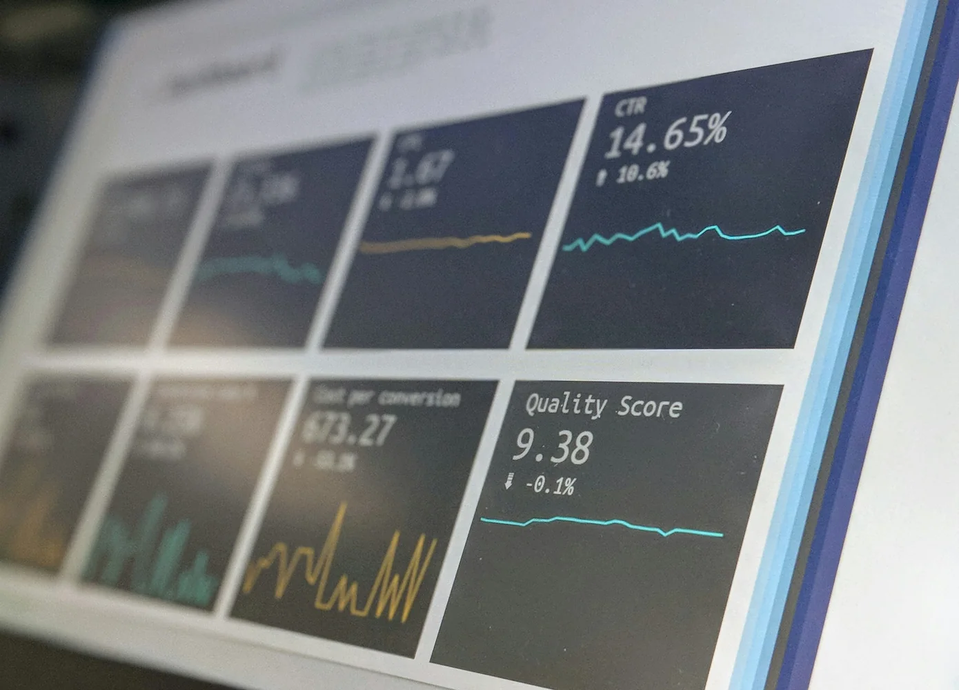 Enterprise ERP analytics dashboard used to review operational performance