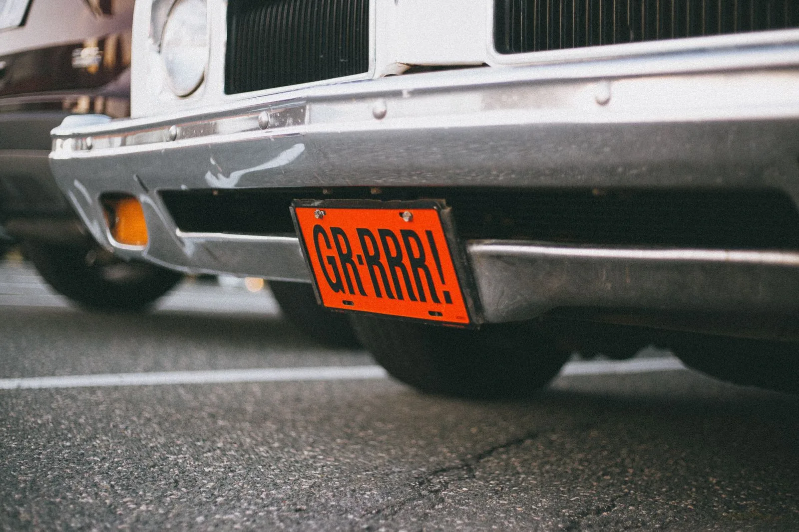 Close view of a vehicle number plate