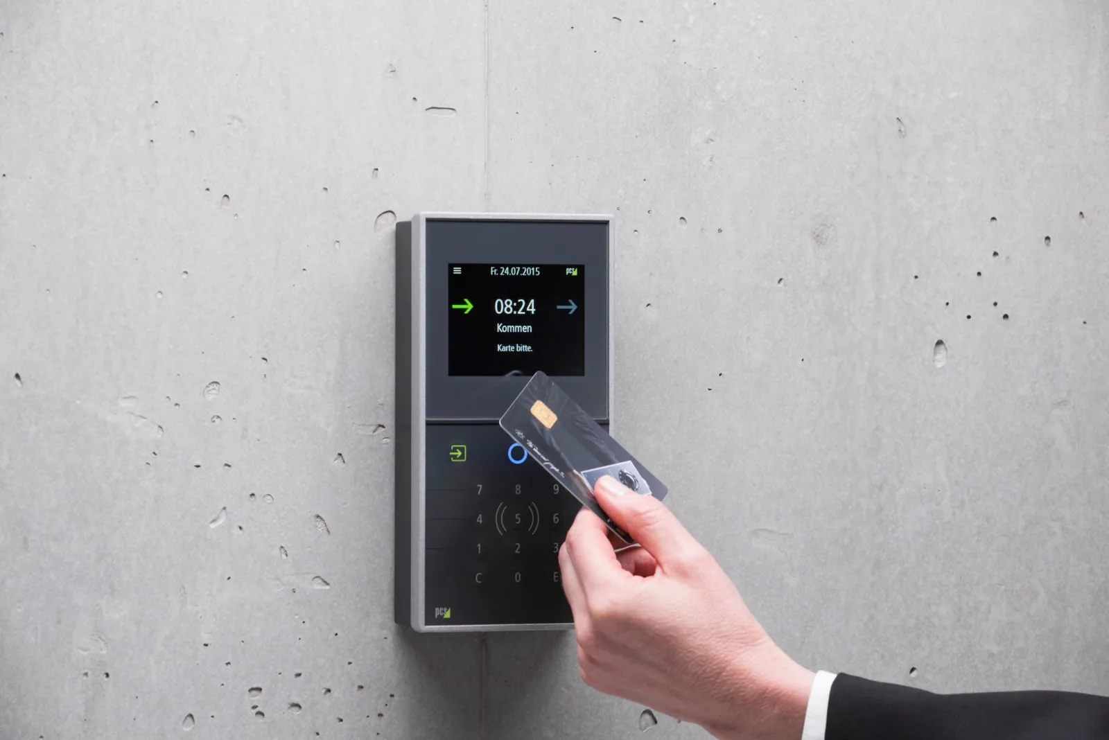 Access card reader at an office door