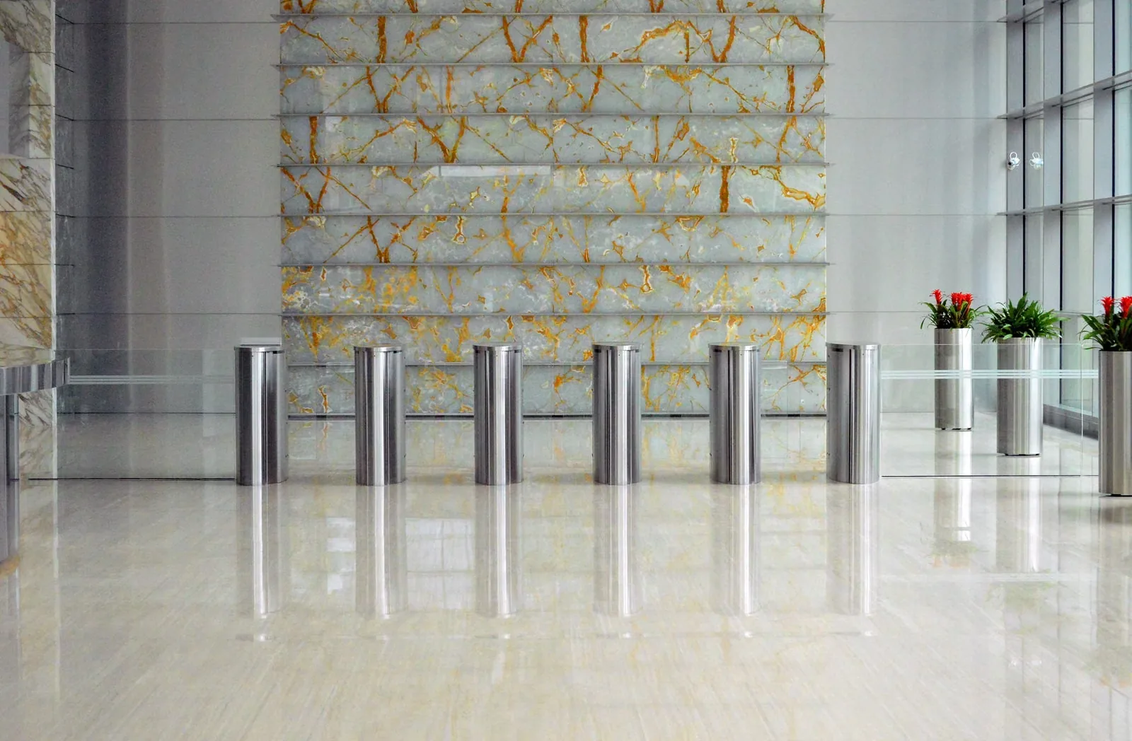 Corporate building lobby