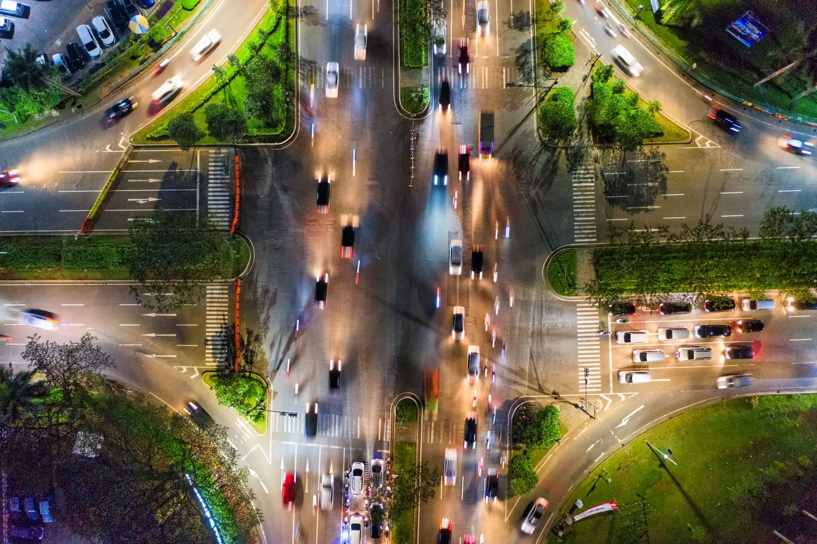 Vehicles moving on a road