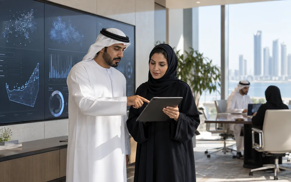 UAE digital services team reviewing a secure AI deployment plan