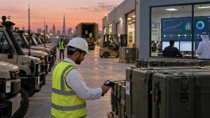 UAE asset analyst reviewing a grounded AI answer beside cited maintenance records