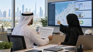 UAE government asset team comparing RFID movements with a GIS operations map