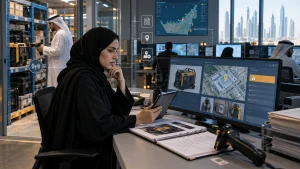 UAE government asset officer reviewing an RFID exception with source records and an approval checklist