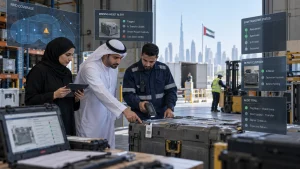 UAE government warehouse team investigating a missing-asset alert against RFID, EAM transfer and custody evidence