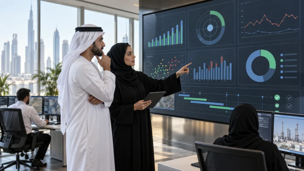 UAE government assurance team measuring inspection precision, false alerts, response time and remediation closure