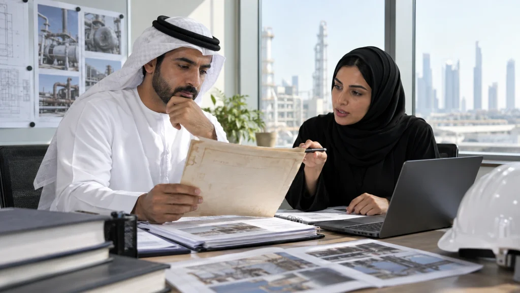 UAE document engineers connecting inspection reports, OCR, asset IDs, GIS locations and controlled search