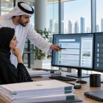 UAE government architecture team reviewing permission-aware RAG, private LLM controls and auditable evidence in a secure workspace