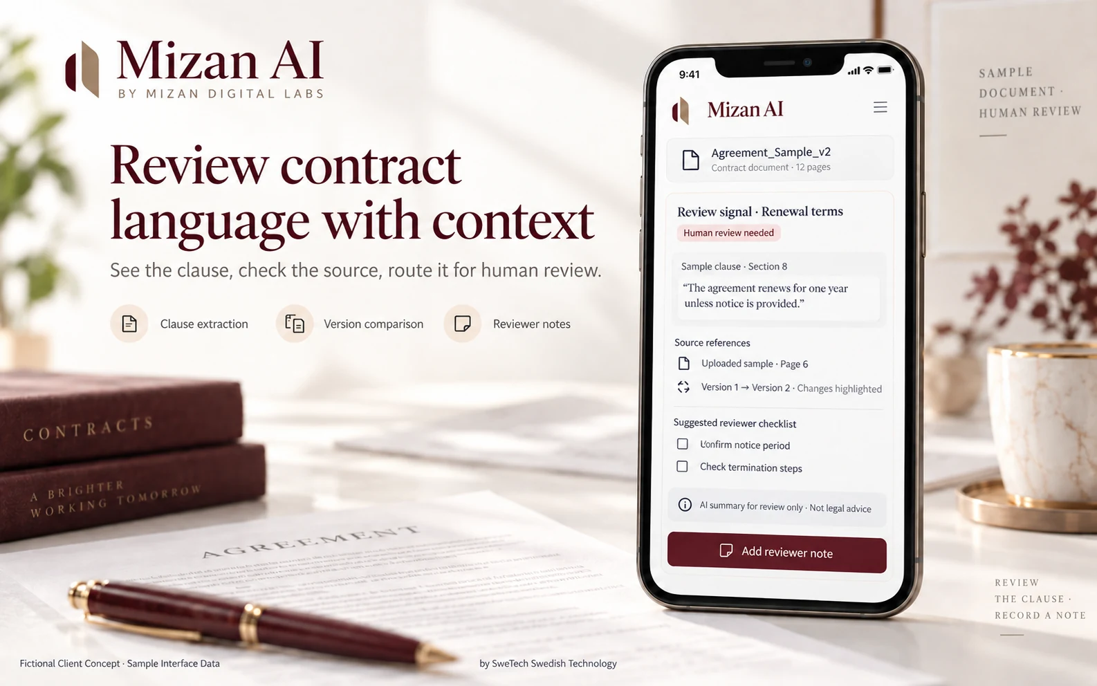 English hero board for the Mizan AI AI project concept