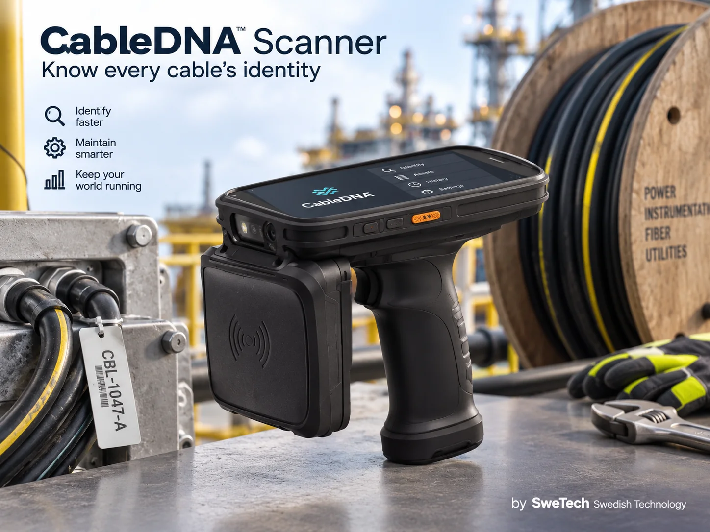 English hero board for CableDNA Scanner hardware product concept