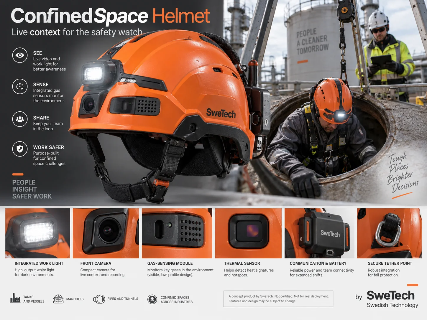 English hero board for ConfinedSpace Helmet hardware product concept