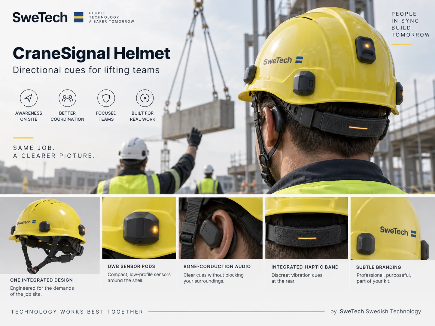 English hero board for CraneSignal Helmet hardware product concept
