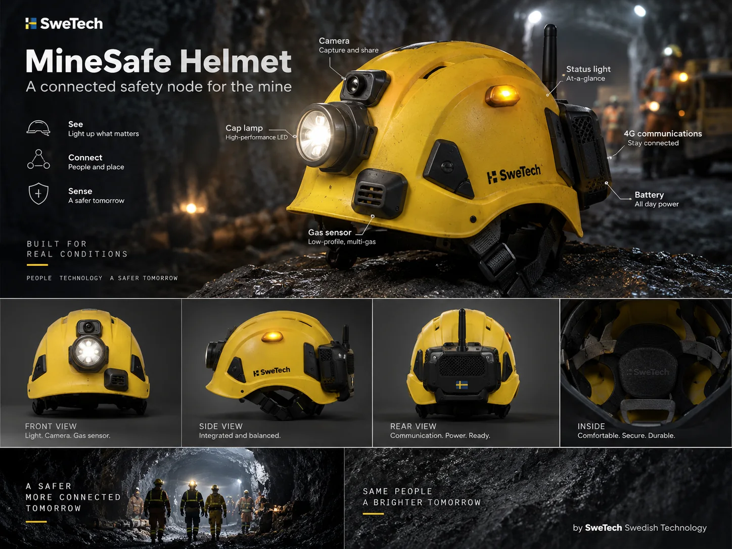 English hero board for MineSafe Helmet hardware product concept