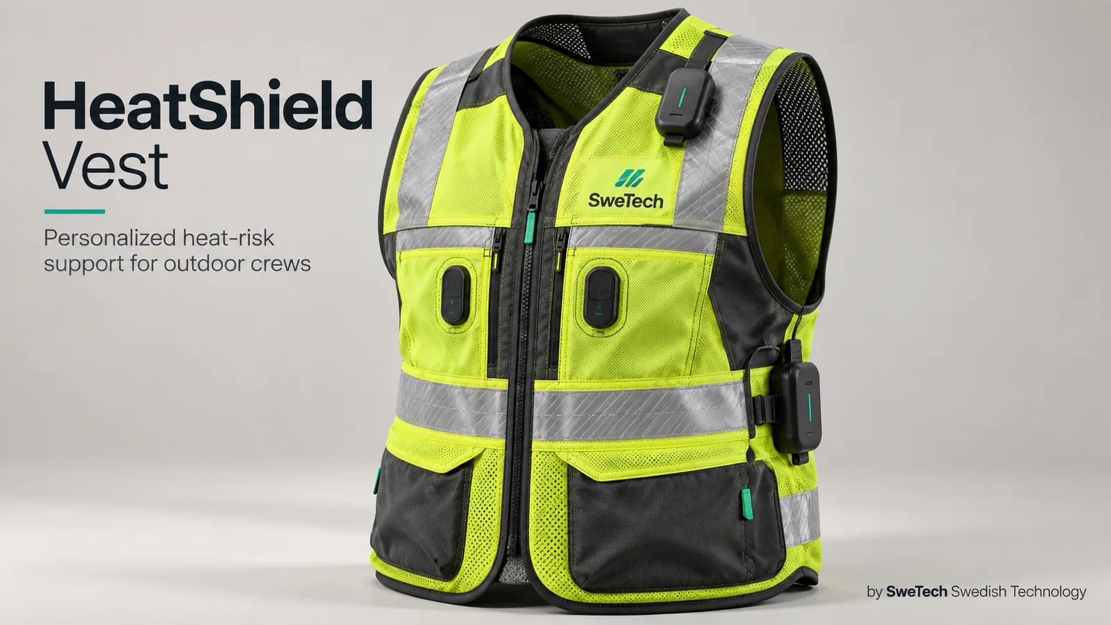 English hero board for HeatShield Vest hardware product concept