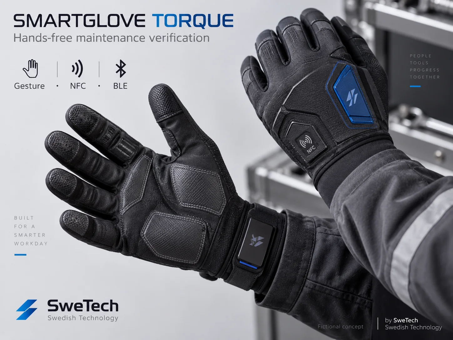 English hero board for SmartGlove Torque hardware product concept
