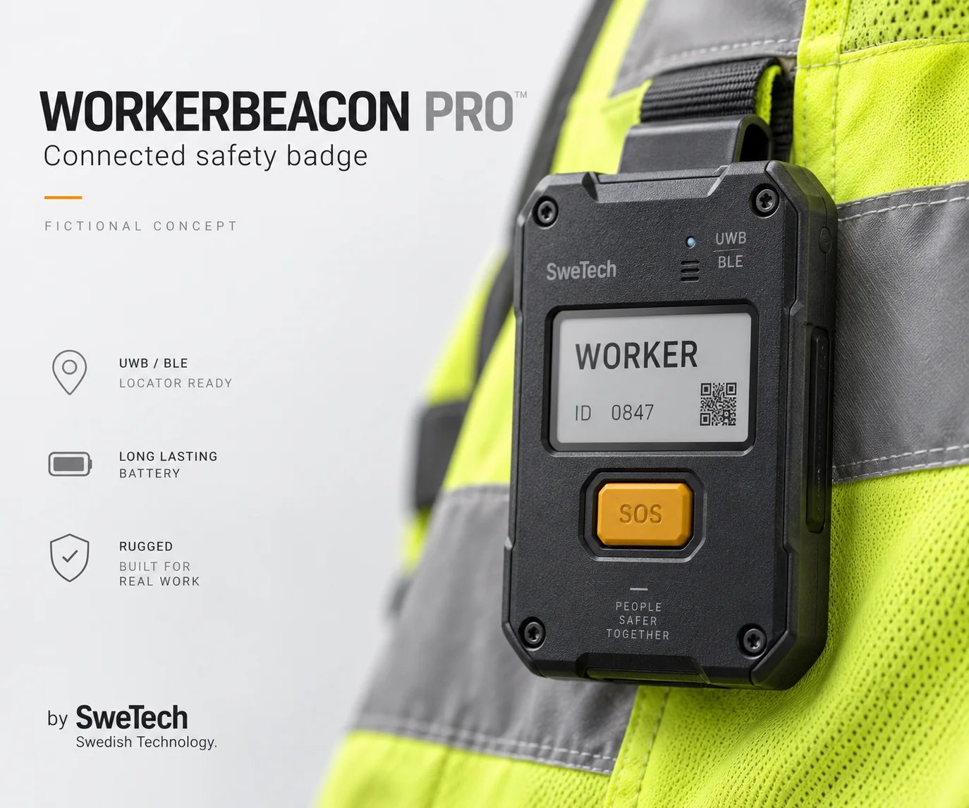 English hero board for WorkerBeacon Pro hardware product concept