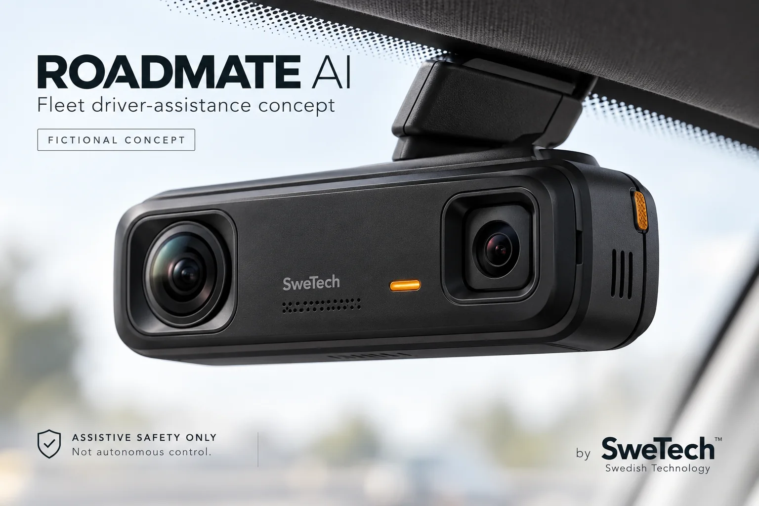 English hero board for RoadMate AI hardware product concept