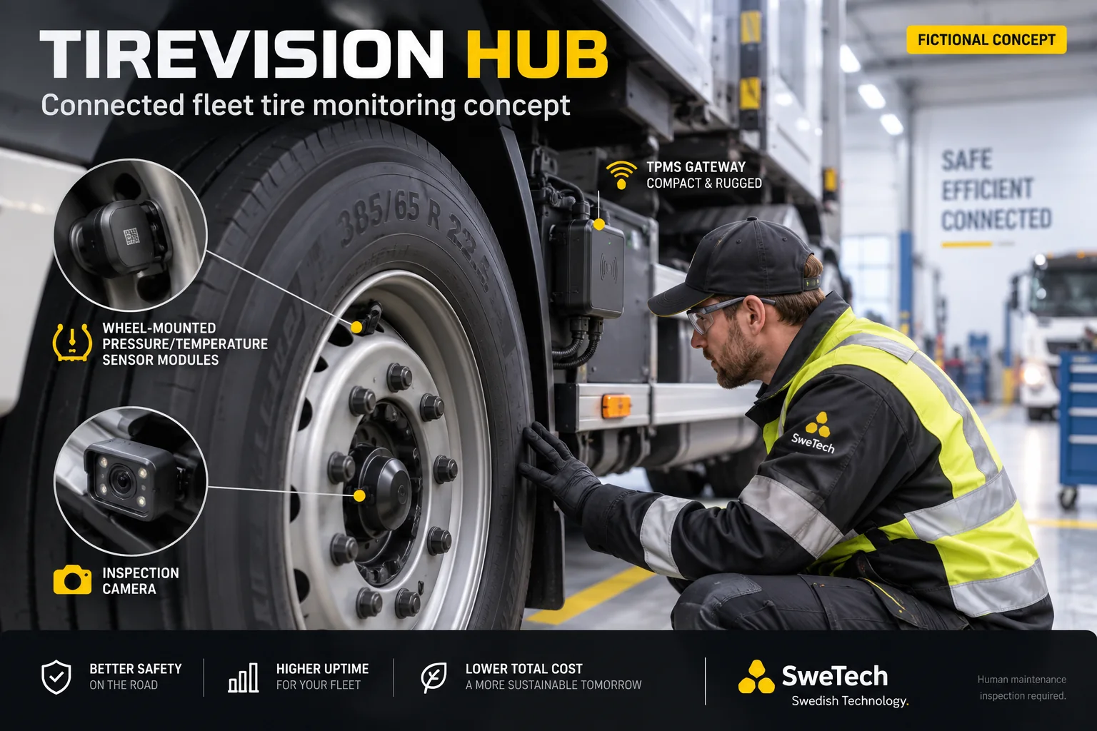 English hero board for TireVision Hub hardware product concept