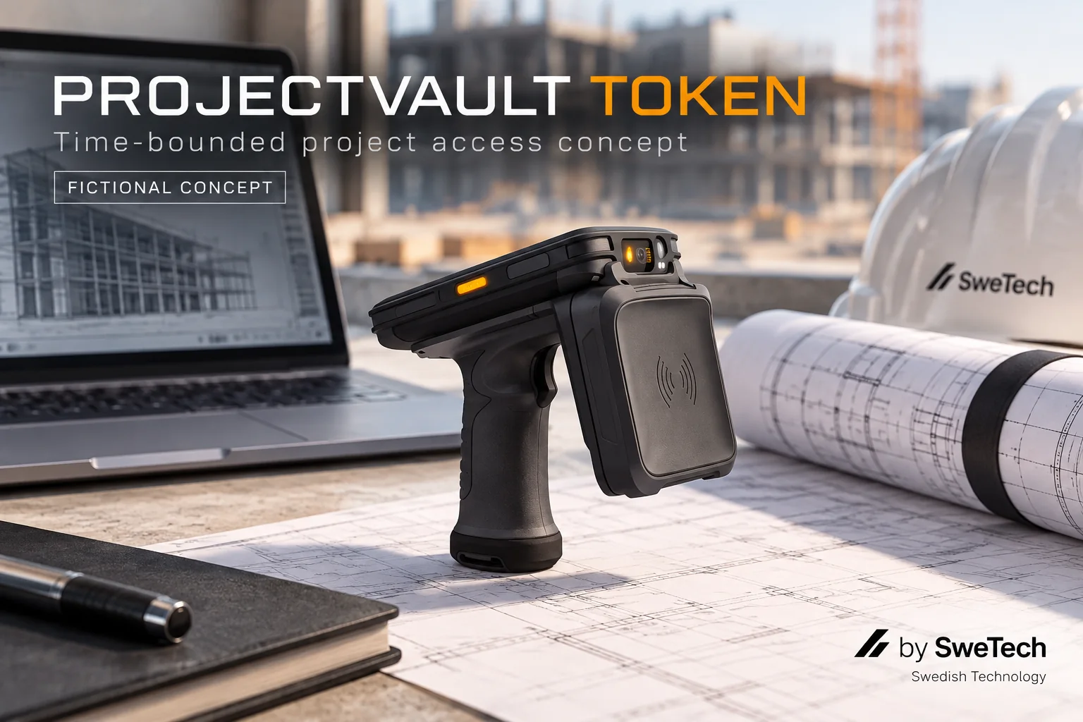 English hero board for ProjectVault Token hardware product concept