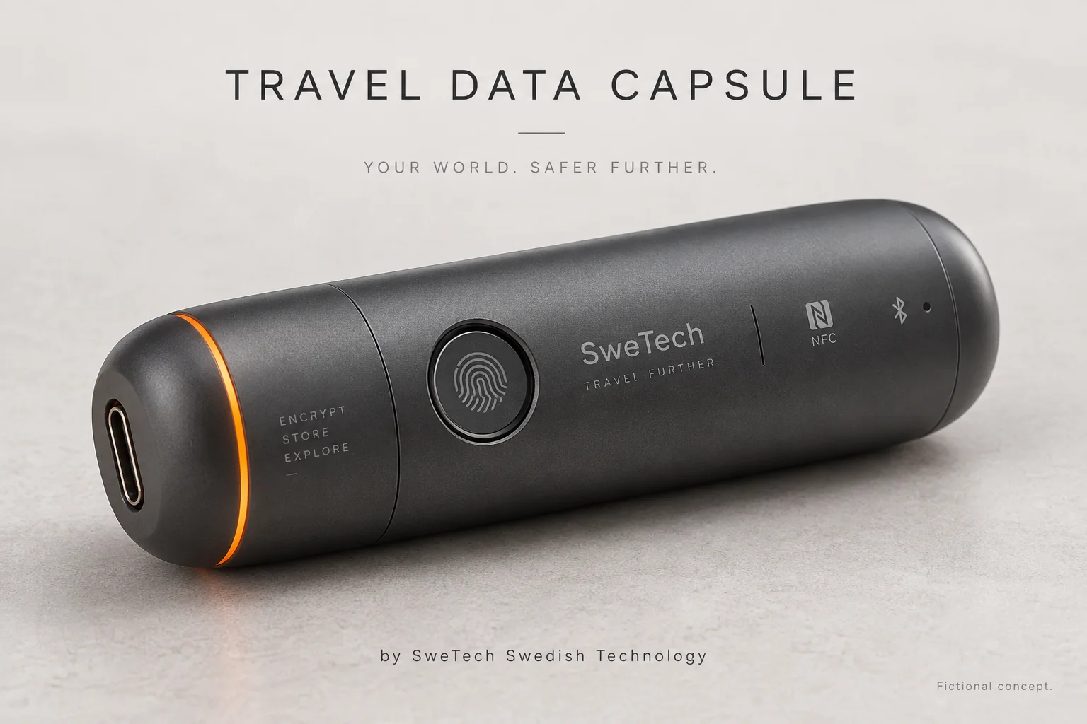 English hero board for Traveler Data Capsule hardware product concept