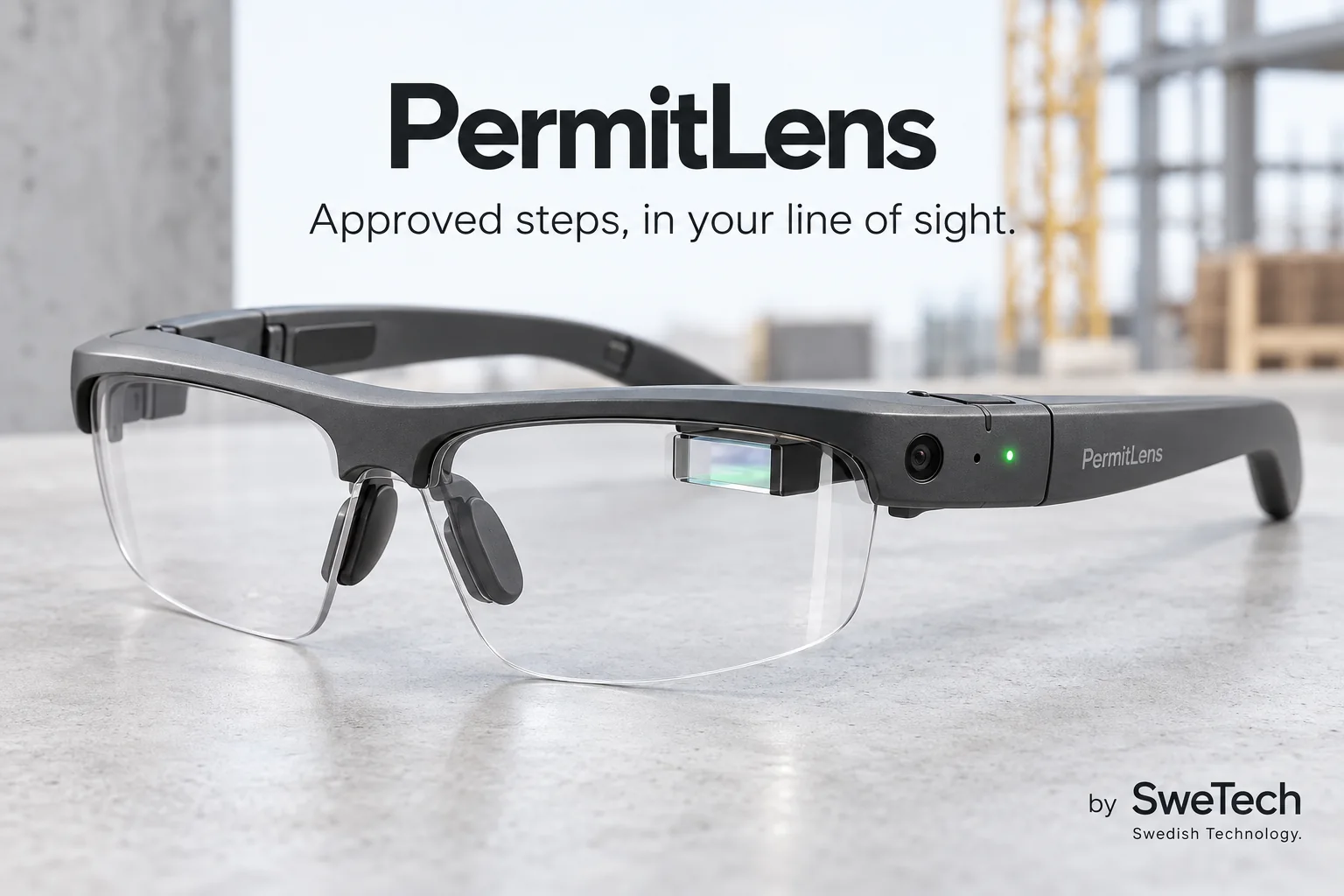 English hero board for PermitLens hardware product concept