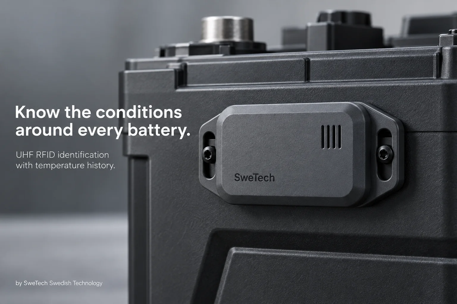 English hero board for BatteryTag Sense hardware product concept